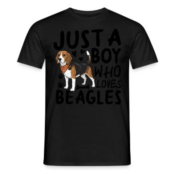 Just A Boy Who Loves Beagles - Männer T-Shirt - Schwarz - Vorne - AI Model Male 178 light (178cm)