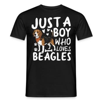 Just A Boy Who Loves Beagles - Männer T-Shirt - Schwarz - Vorne - AI Model Male 178 light (178cm)