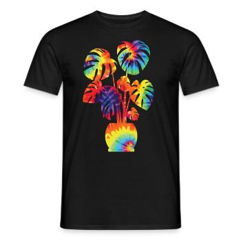 Amateur de plantes jardinage Tie Dye - T-shirt homme - noir - Devant - AI Model Male 178 light (178cm)