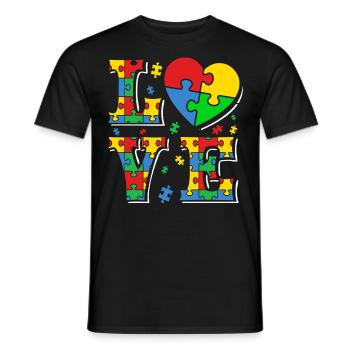 Autismus Autisten Love - Männer T-Shirt - Schwarz - Vorne - AI Model Male 178 light (178cm)
