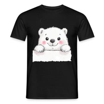 Ein süßer Eisbär mit rosigen Wangen - Männer T-Shirt - Schwarz - Vorne - AI Model Male 178 light (178cm)