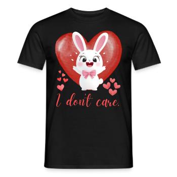 Funny bunny with saying: Irony for rabbit lovers - Men's T-Shirt - black - Front - AI Model Male 178 light (178cm)
