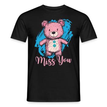 Teddybär Miss You: Herzliches Design für Freunde - Männer T-Shirt - Schwarz - Vorne - AI Model Male 178 light (178cm)