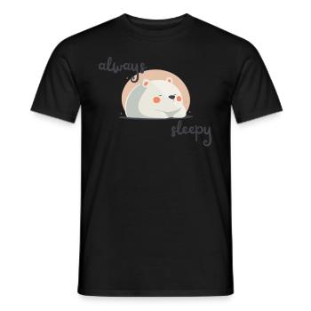 Sleeping Bear: Fun Design for Tired Fans - Men's T-Shirt - black - Front - AI Model Male 178 light (178cm)