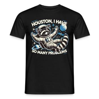 Houston, we have a problem - Men's T-Shirt - black - Front - AI Model Male 178 light (178cm)