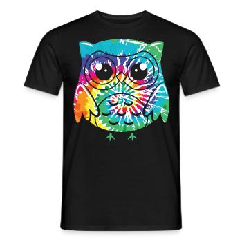 hibou amoureux des animaux hiboux - T-shirt homme - noir - Devant - AI Model Male 178 light (178cm)
