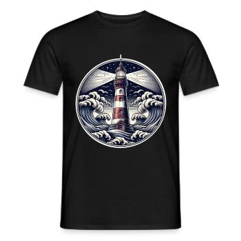 Lighthouse - Men's T-Shirt - black - Front - AI Model Male 178 light (178cm)