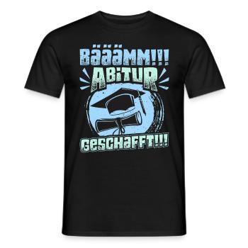 ABITUR GESCHAFFT!! Abi Geschafft Lustiges - Männer T-Shirt - Schwarz - Vorne - AI Model Male 178 light (178cm)