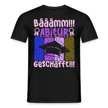 ABITUR GESCHAFFT!! Abi Geschafft Lustiges - Männer T-Shirt - Schwarz - Vorne - AI Model Male 178 light (178cm)