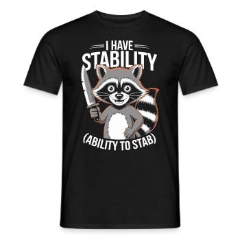 Humour sarcastique du raton laveur - T-shirt homme - noir - Devant - AI Model Male 178 light (178cm)