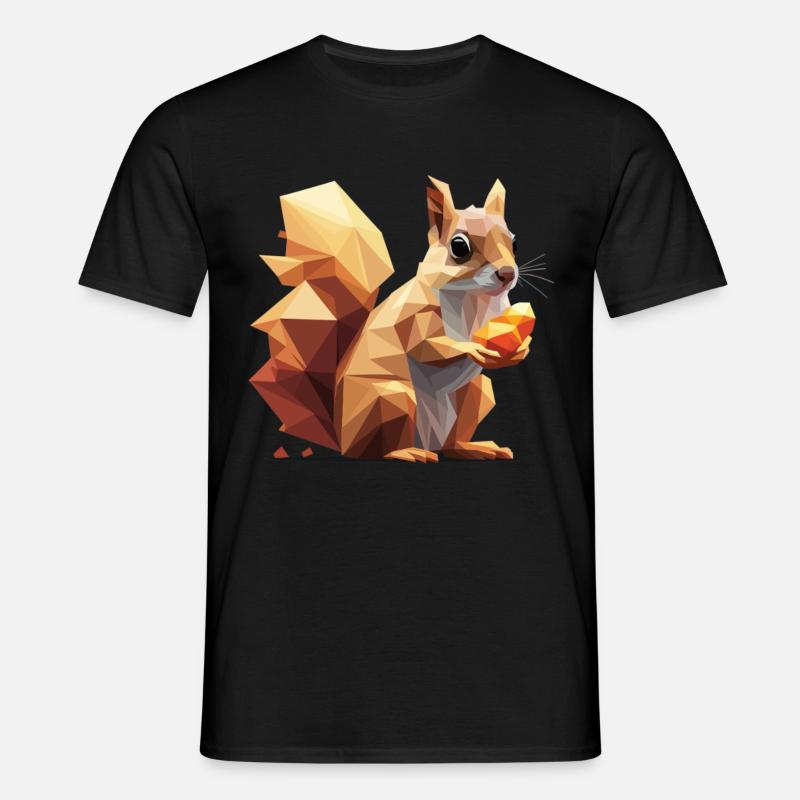 Low-Poly Eichhörnchen - Männer T-Shirt - Schwarz