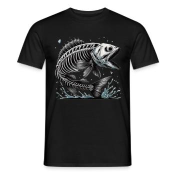 Poisson osseux maléfique des profondeurs - T-shirt homme - noir - Devant - AI Model Male 178 light (178cm)