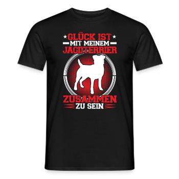 Avec mon terrier de chasse, son chien de chasse allemand - T-shirt homme - noir - Devant - AI Model Male 178 light (178cm)