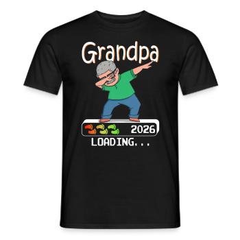 Grandpa-to-be 2026 loading future grandfather - Men's T-Shirt - black - Front - AI Model Male 178 light (178cm)