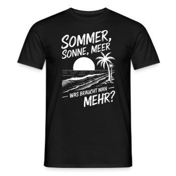 Sommer, Sonne, Meer – was will man mehr? - Männer T-Shirt - Schwarz - Vorne - AI Model Male 178 light (178cm)