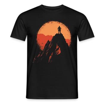 Bloc : Alpinisme dans les Alpes près de Sonnenau - T-shirt homme - noir - Devant - AI Model Male 178 light (178cm)