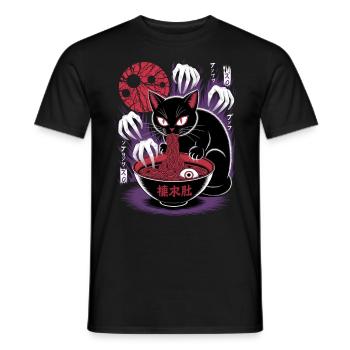Kawaii Katze Ramen Nudeln Anime Katze - Männer T-Shirt - Schwarz - Vorne - AI Model Male 178 light (178cm)