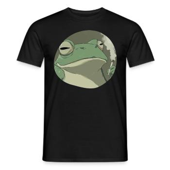 Stoner frog smokes: Funny cannabis croak - Men's T-Shirt - black - Front - AI Model Male 178 light (178cm)