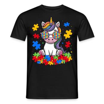 Autism Awareness Unicorn - Männer T-Shirt - Schwarz - Vorne - AI Model Male 178 light (178cm)