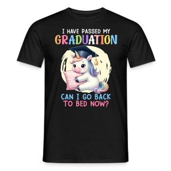 Abi HABE MEIN ABI GESCHAFFT KANN ICH INS BETT - Männer T-Shirt - Schwarz - Vorne - AI Model Male 178 light (178cm)