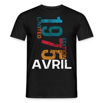 Legend 1975 50th Birthday Gifts for Men Women 50 Y - T-shirt homme - noir - Devant - AI Model Male 178 light (178cm)