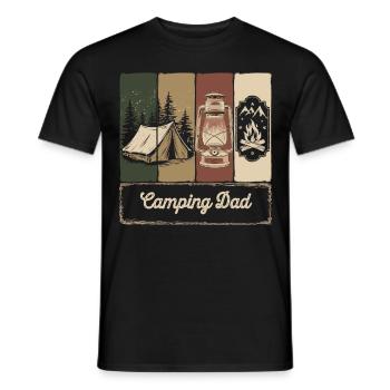 Camping Dad – Vintage Lagerfeuer & Outdoor - Männer T-Shirt - Schwarz - Vorne - AI Model Male 178 light (178cm)