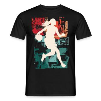 Basketball Frau Basketballerin Basketballspielerin - Männer T-Shirt - Schwarz - Vorne - AI Model Male 178 light (178cm)
