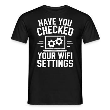 Administrator Support Nerd Computer Tech - Men's T-Shirt - black - Front - AI Model Male 178 light (178cm)