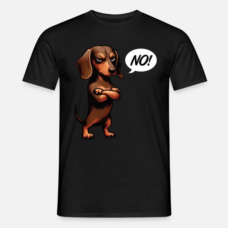 No Dackel Dackelbesitzer Dackelliebhaber Teckel - Männer T-Shirt - Schwarz