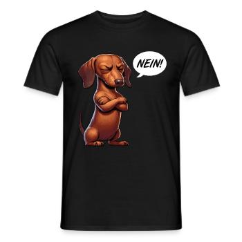 Nein Dackel Dackelbesitzer Dackelliebhaber Teckel - Männer T-Shirt - Schwarz - Vorne - AI Model Male 178 light (178cm)