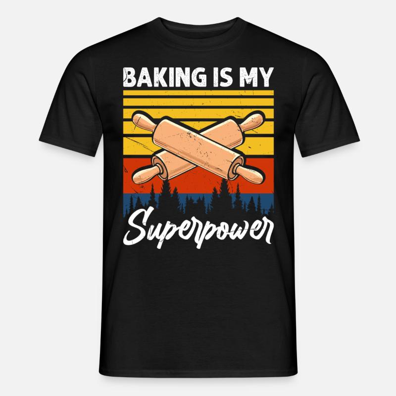 Backen Bäcker Bäckerei - Männer T-Shirt - Schwarz