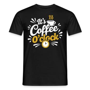 It's Coffee O'Clock – Kaffeeliebe - Männer T-Shirt - Schwarz - Vorne - AI Model Male 178 light (178cm)
