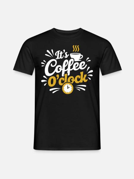 It's Coffee O'Clock – Kaffeeliebe - Männer T-Shirt - Schwarz