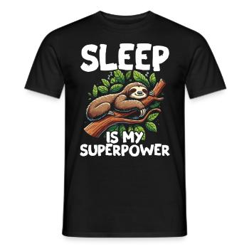 Le sommeil est mon superpouvoir : paresseux défectueux - T-shirt homme - noir - Devant - AI Model Male 178 light (178cm)