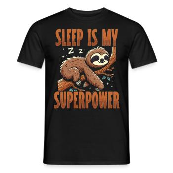 Le sommeil est mon superpouvoir : paresseux défectueux - T-shirt homme - noir - Devant - AI Model Male 178 light (178cm)