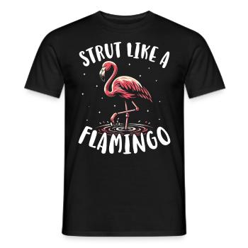 Strut Like a Flamingo - Men's T-Shirt - black - Front - AI Model Male 178 light (178cm)