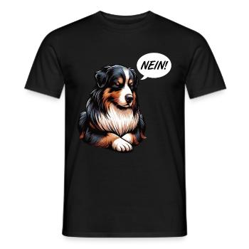Nein Australian Shepherd Aussie Aussiebesitzer - Männer T-Shirt - Schwarz - Vorne - AI Model Male 178 light (178cm)