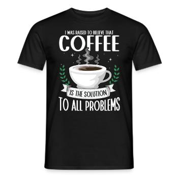 Le café : la solution à tous les problèmes Le café - T-shirt homme - noir - Devant - AI Model Male 178 light (178cm)