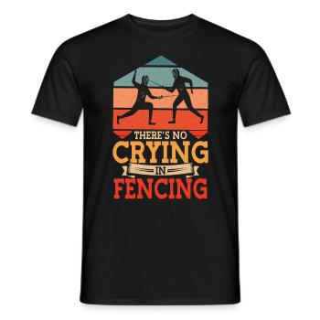 Kein Weinen Beim Fechten Retro Sport Fencer Degen - Männer T-Shirt - Schwarz - Vorne - AI Model Male 178 light (178cm)