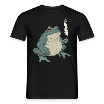 Dicker Frosch mit Zigarette - Weed Frosch Design - Männer T-Shirt - Schwarz - Vorne - AI Model Male 178 light (178cm)