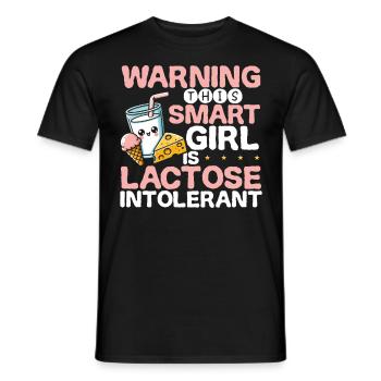 Lactose Intolerant Girls Lactose Intolerance - Men's T-Shirt - black - Front - AI Model Male 178 light (178cm)