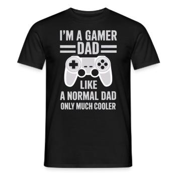 Gamer Dad T-Shirt – Funny Father's Day Gift - Men's T-Shirt - black - Front - AI Model Male 178 light (178cm)