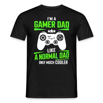 Gamer Dad T-Shirt – Funny Father's Day Gift - Men's T-Shirt - black - Front - AI Model Male 178 light (178cm)