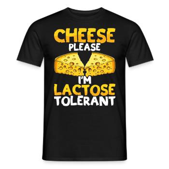 Lactose tolerant Milk lovers Cheese lovers - Men's T-Shirt - black - Front - AI Model Male 178 light (178cm)