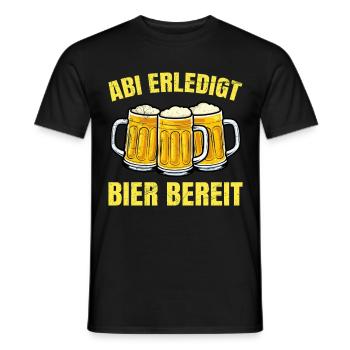 ABI ERLEDIGT BIER BEREIT Abiturienten Lustiges - Männer T-Shirt - Schwarz - Vorne - AI Model Male 178 light (178cm)