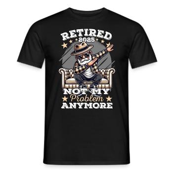 Pensioner 2025, Retirement Man, Retirement, Legend - Men's T-Shirt - black - Front - AI Model Male 178 light (178cm)