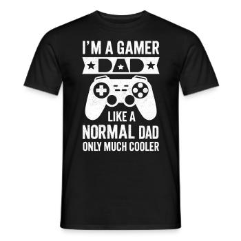 Gamer Dad T-Shirt – Funny Father's Day Gift - T-shirt homme - noir - Devant - AI Model Male 178 light (178cm)