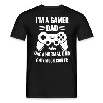 Gamer Dad T-Shirt – Funny Father's Day Gift - Men's T-Shirt - black - Front - AI Model Male 178 light (178cm)