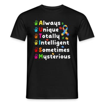 Autismus Autisten - Männer T-Shirt - Schwarz - Vorne - AI Model Male 178 light (178cm)