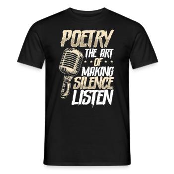 Poésie Slam Comptine Slam Poésie Poète Poète - T-shirt homme - noir - Devant - AI Model Male 178 light (178cm)